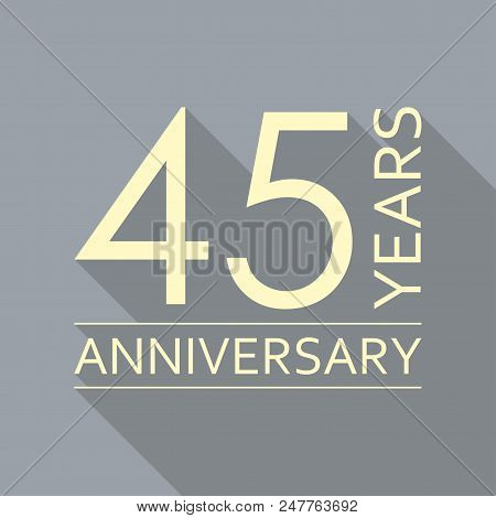 45 Years Anniversary Icon. Anniversary Decoration Template. Vector Illustration.