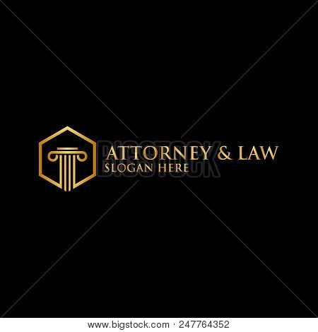 Abstract Pillar Attorney Law Logo Template Vector