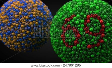 Color Blindness Test Concept With Spheres. 3d Illustration