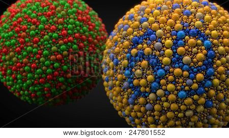 Color Blindness Test Concept With Spheres. 3d Illustration