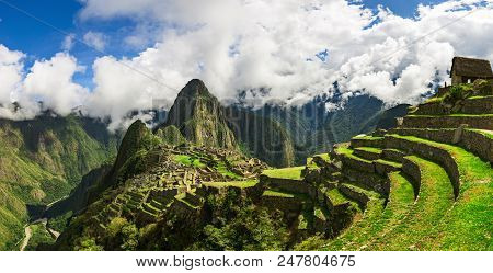 Picturesque Panoramic View Of Terraces Of Machu Picchu