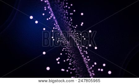 Minimalist Abstract Background. Seamless Loop. Infinite Space Background. Matrix Of Glowing Stars Wi
