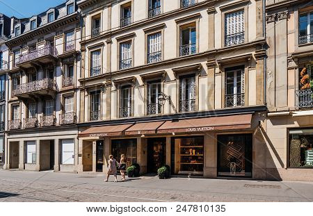 Strasbourg, France - Jun 30, 2018: Luxury Louis Vuitton Flagship Store In Strasbourg, France With Tw