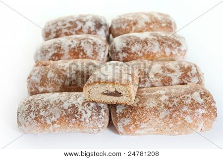 Bolos de mel com geléia de frutas