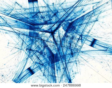 Abstract Technology Background -  Computer-generated Image. Fractal Geometry: Futuristic Riangular C