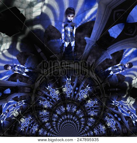 Digital Illustration Of A Gothic Female; Digital Model