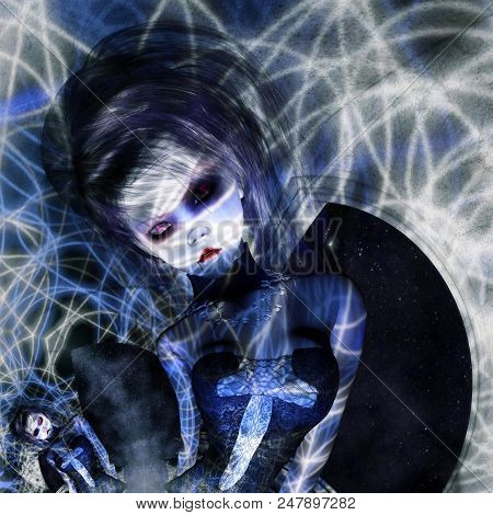 Digital Illustration Of A Gothic Female; Digital Model
