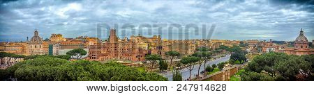 Panarama View Of Ancient Rome, Italy, Europe