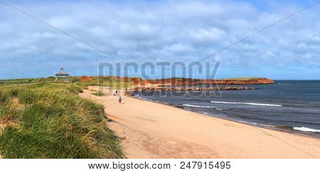 Beautiful day at south dune in magdalen island in quebec canada