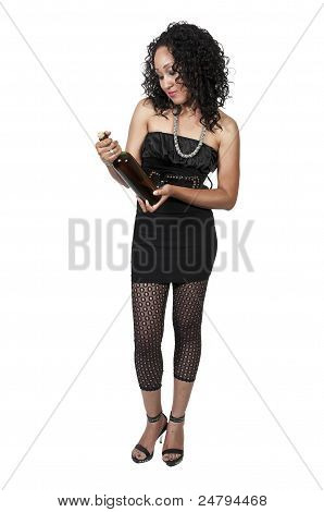 Frau mit Wein