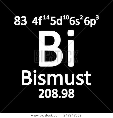 Periodic Table Element Bismuth Icon On White Background. Vector Illustration.