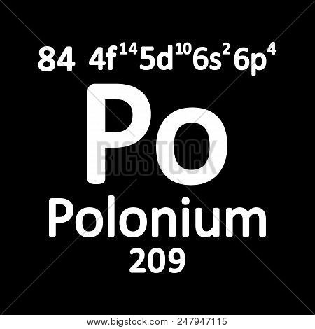 Periodic Table Element Polonium Icon On White Background. Vector Illustration.