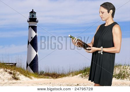 Frau mit Wein