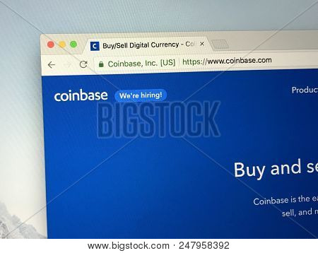 Amsterdam, The Netherlands - July 3, 2018: Website Of Coinbase, A Digital Crypto Currency Exchange.
