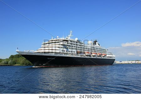 Velsen, The Netherlands - May, 20th 2017: Ms Prinsendam, Sailing From Passenger Terminal Amsterdam T