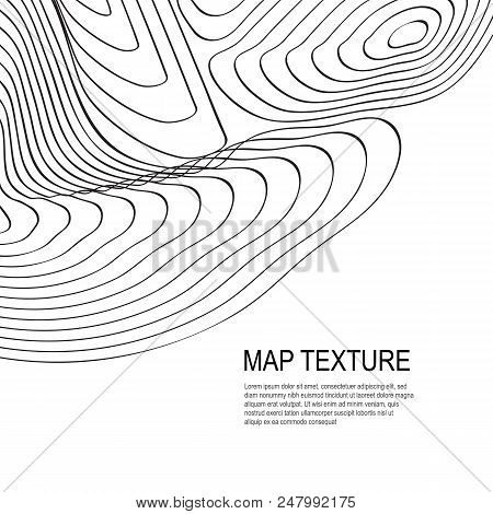 Topographical Terrain Map With Line Contours