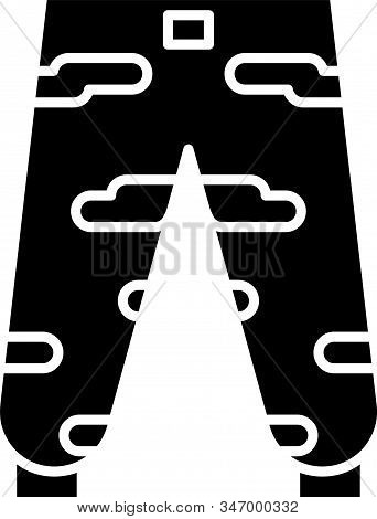 Black Camouflage Cargo Pants Icon Isolated On White Background. Vector Illustration