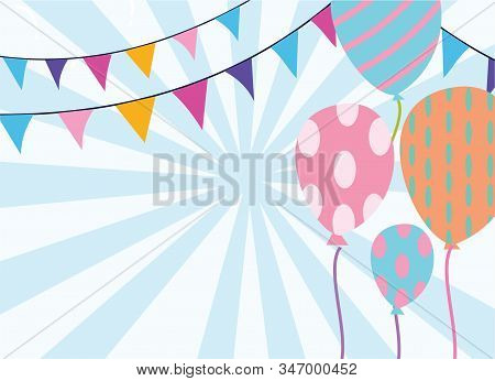 Happy Birthday Background Template Design Vector Stock