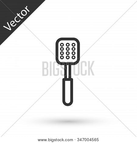 Grey Line Spatula Icon Isolated On White Background. Kitchen Spatula Icon. Bbq Spatula Sign. Barbecu