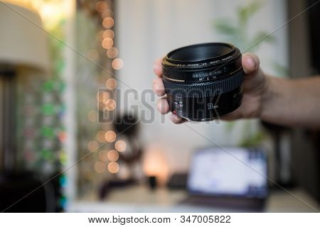 Bethesda, Md / Usa - Dec. 9, 2019: The 50mm F/1.4 Lens Is A  Fixed Focal Length Lens Made By Canon, 