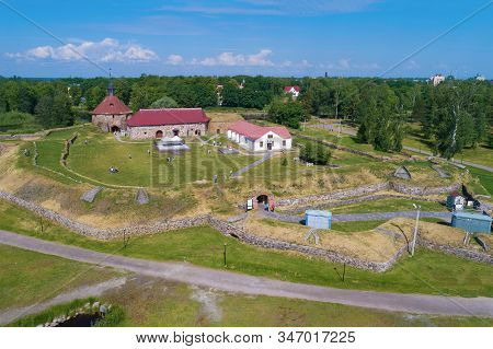 Priozersk, Russia - June 17, 2018: The Ancient Korela Fortress On A Sunny June Day (shooting From A 