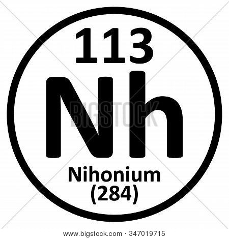 Periodic Table Element Nihonium Icon. Vector Illustration.