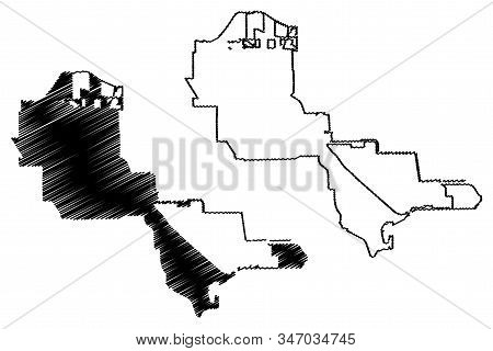 Pasadena City, Texas (united States Cities, United States Of America, Usa City) Map Vector Illustrat