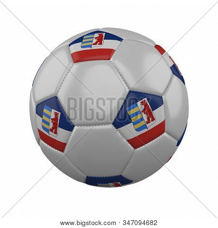 Flag Of Carpathian Ruthenia On Soccer Ball On White Background, 3d Render