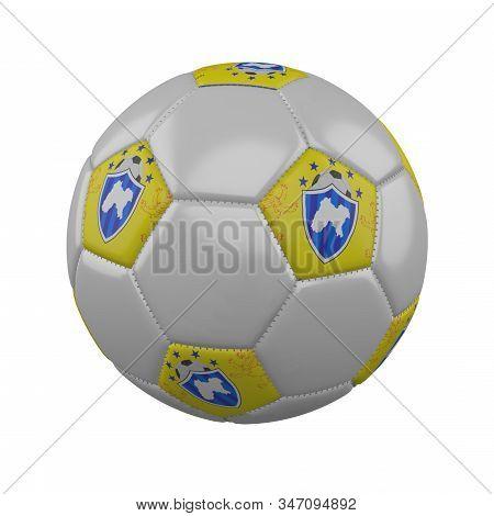 Flag Of Panjab On Soccer Ball On White Background, 3d Render