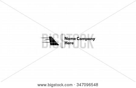 Vector Logo On Which The Abstract Image Of The Tail Of The Plane.