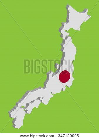 Japan Map Flag Vector 3d Illustration Eps 10