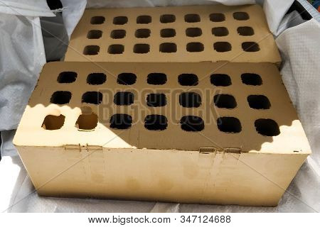 A Unburned Samples Of Ceramic Hollow Bricks.