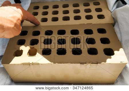 A Unburned Samples Of Ceramic Hollow Bricks.