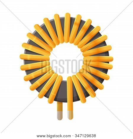 Vector Design Of Coil And Steel Symbol. Graphic Of Coil And Curve Vector Icon For Stock.