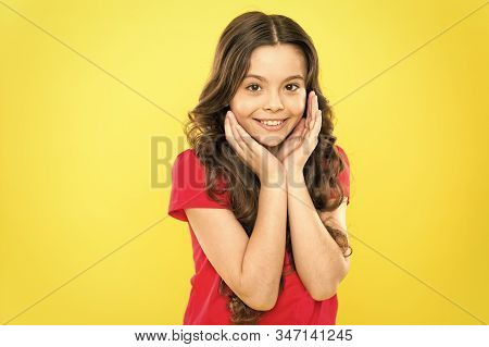 Acting School For Children. Develop Talent. Girl Artistic Kid Practicing Acting Skill. Enter Acting 