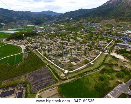 Aerial View Of Nakan Eupseong Fortress, Suncheon, Jeonnam, South Korea, Asia