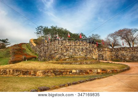 Aerial View Of Gochang Eupseong Fortress, Jeonbuk, South Korea, Asia