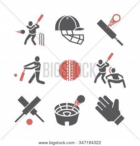 Cricket Player Icons. Cricket Player. Vector Signs For Web Graphics