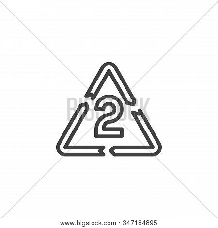Hdpe 2, Industrial Marking Plastic Line Icon. Linear Style Sign For Mobile Concept And Web Design. H