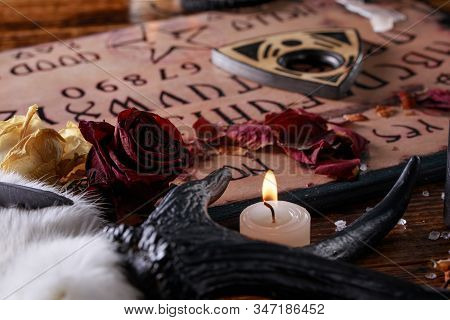 Talking Board And Planchette, Also Known As Ouija Board, Used For Communicating With The Dead And Ot