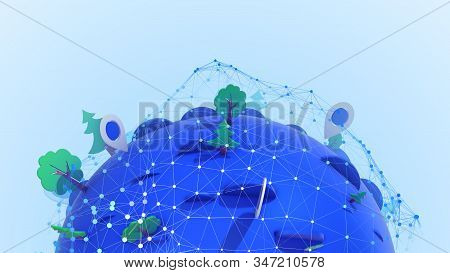 Gorgeous Globe With Geolocation Points