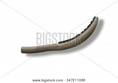Neolithic Curved Sickle Made With Silex Blades Over Wooden Handle. Advanced Design With Polished Cur