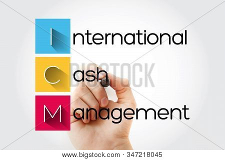 Icm - International Cash Management Acronym With Marker, Business Concept Background