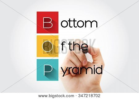 Bop - Bottom Of The Pyramid Acronym, Business Concept Background