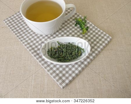 A Cup Of Tea With Dried Hedge Mustard