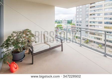 Empty balcony or veranda in a modern house or apartment.
