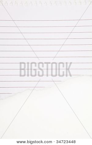 Carta a strappo bianco contro uno sfondo bianco