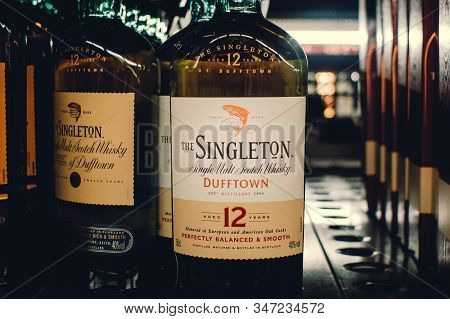 Tyumen, Russia - November 20, 2019: Bottle Singleton, A Brand Of Single Malt Scotch Whisky Produced 