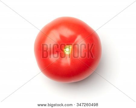 Tomato Isolated On White Background. Flay Lay