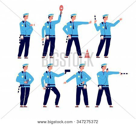 Traffic Police. Road Security, Traffic Control Patrol Officer. Vehicle Driver Safety, Parking Contro